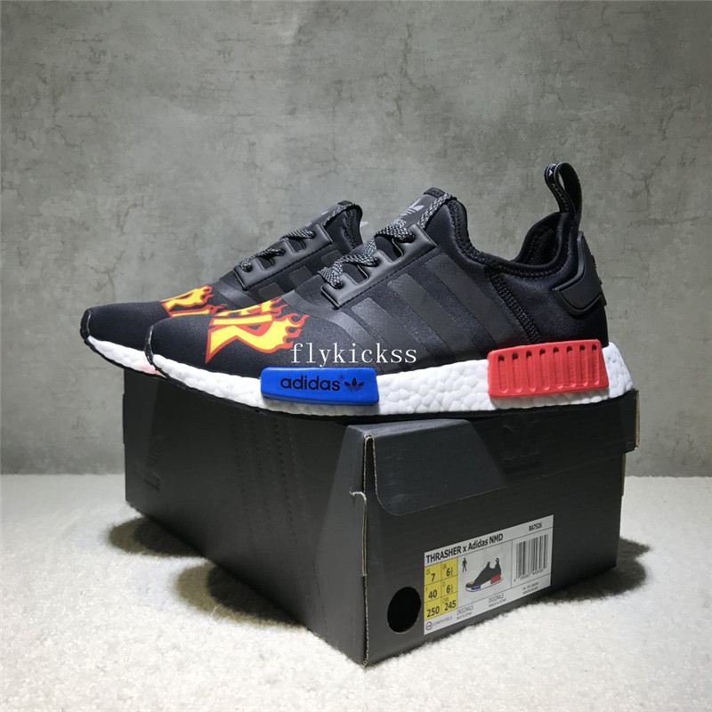 Thrasher X Adidas NMD Black Real Boost